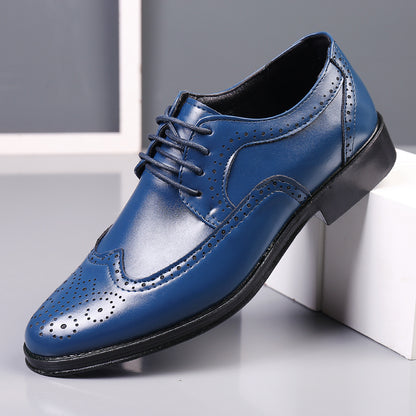 Block Carved Casual Leather Shoes For Men GO Buy