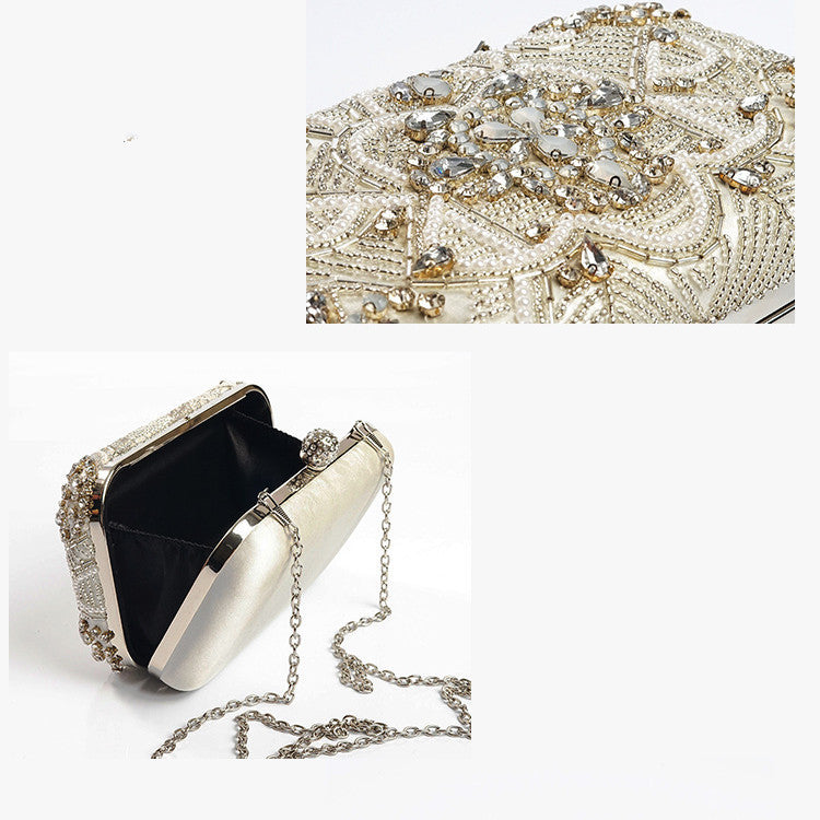 Women's Hand Sewn Rhinestone Chain Evening Bag GO Buy