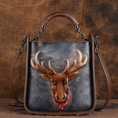 Hand Rubbed Color Embossed Ladies Handbag GO Buy