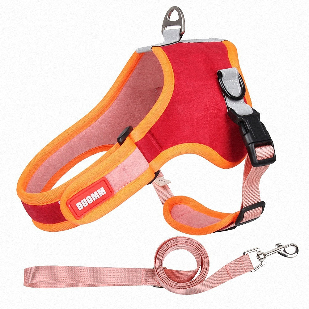 Suede Dog Harness Pet Supplies Leash GO Buy