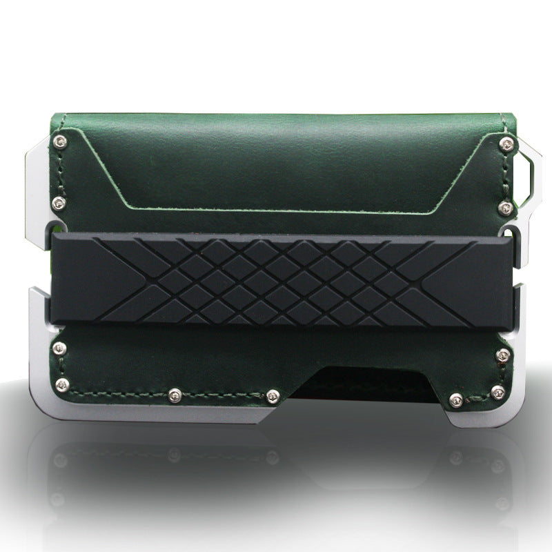 Leather Card Holder Anti-magnetic Metal Aluminum Alloy Wallet GO Buy