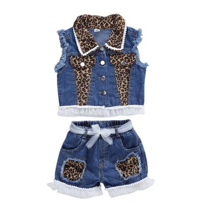 1 - 6 Year Old Girls Clothes Set Sleeveless Tank Top Shorts 2 Pieces - Go Buy