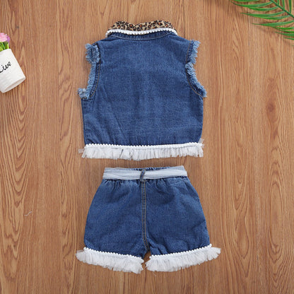 1 - 6 Year Old Girls Clothes Set Sleeveless Tank Top Shorts 2 Pieces - Go Buy