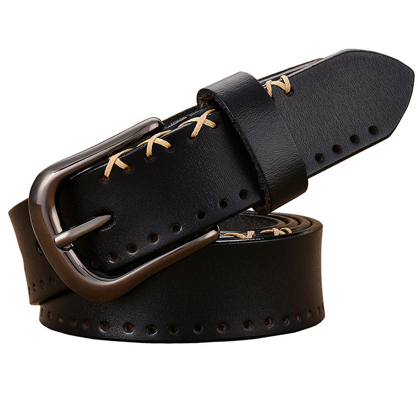 Ladies leather buckle leather belt GO Buy