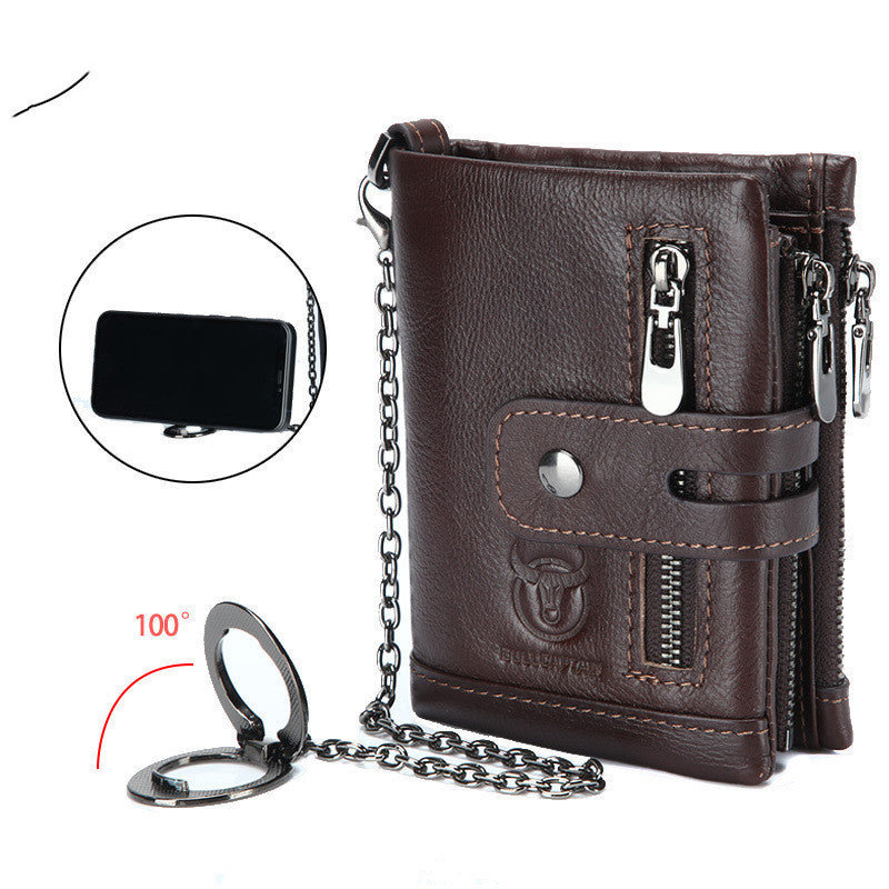 Leather Mobile Phone Holder Wallet Multi-function Anti-theft Chain GO Buy