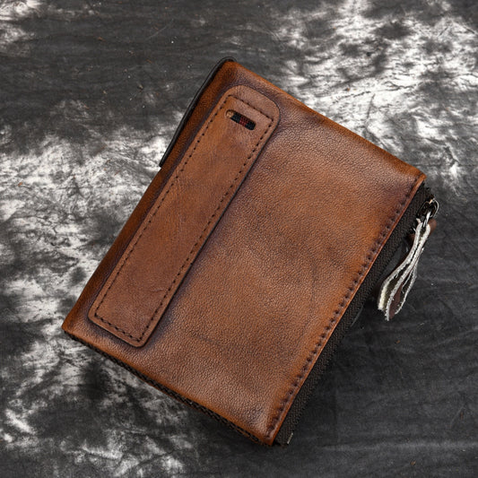 Men's large capacity double zipper wallet GO Buy