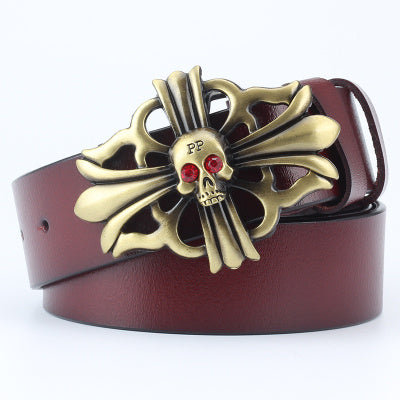 Ghost Head Series Big Strap Casual Taro Decorative Belt Leather GO Buy