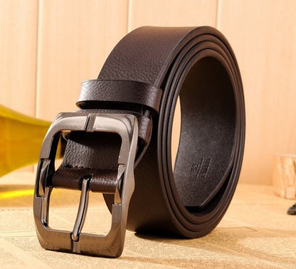 New Brand High Quality Men's Belts Luxury Brand Leather Belt Pin Buckle Black Business Pants Belt Belt Men's Belt GO Buy