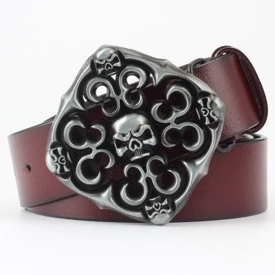 Ghost Head Series Big Strap Casual Taro Decorative Belt Leather GO Buy