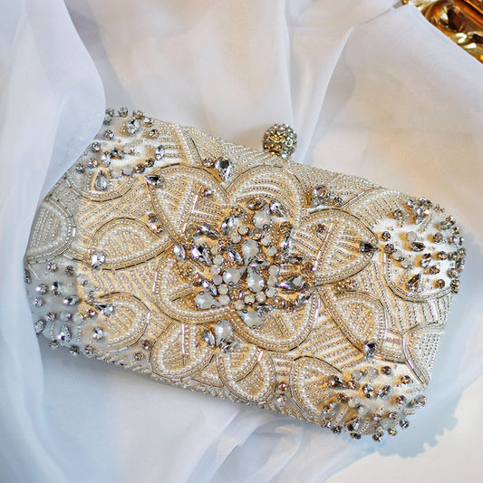 Women's Hand Sewn Rhinestone Chain Evening Bag GO Buy