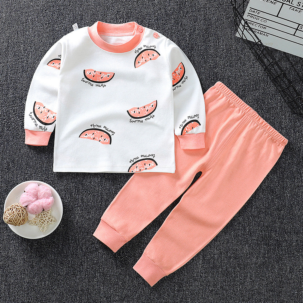 Children's Underwear Set cotton Two-piece Cotton Sweater Pajamas GO buy