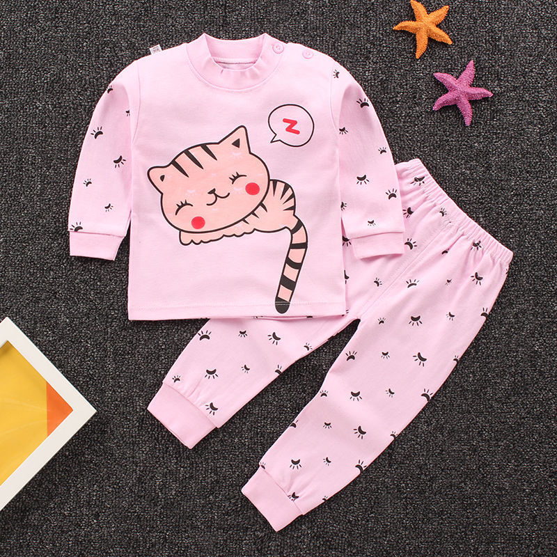 Children's Underwear Set cotton Two-piece Cotton Sweater Pajamas GO buy