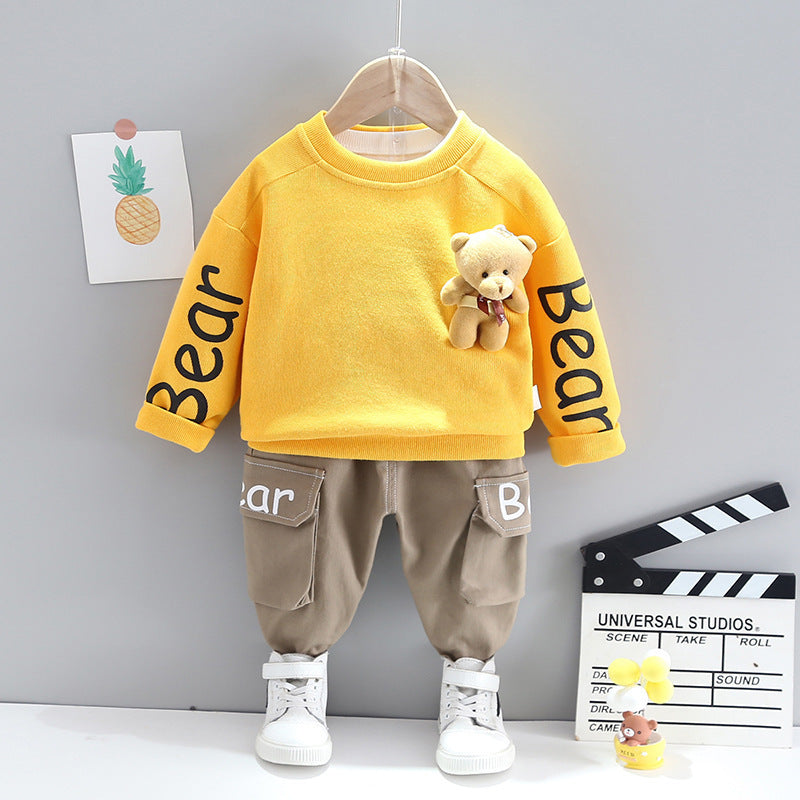 Children's Suits Children's Spring Clothes Western-style Baby Cute Two-piece Suits GO buy