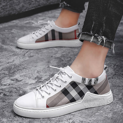 Breathable Check Cloth Board Shoes Youth Casual Shoes Men GO Buy
