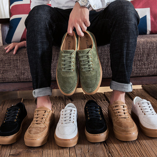 Men's Shoes New Soft Leather Casual Leather Shoes Fashion Sneakers GO Buy