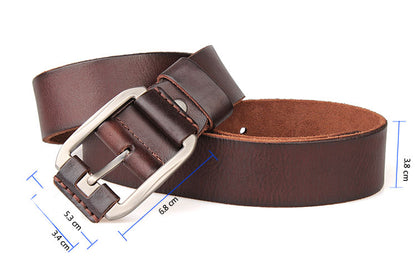 Men's Belt Leather Belt Casual Pidai Pin Buckle GO Buy