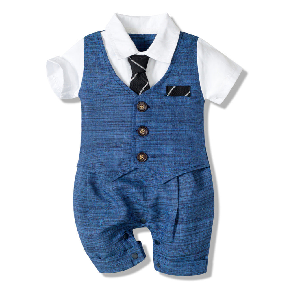 Summer New Baby Boy Jumpsuit Boys Gentleman Baby Children's Clothing GO buy