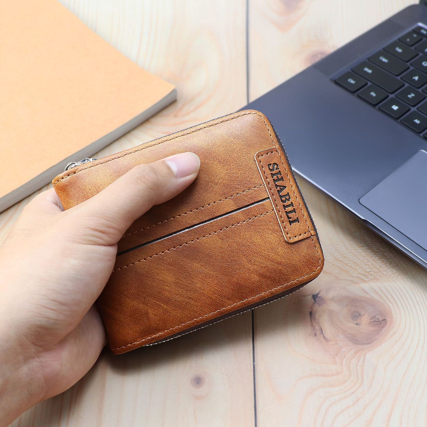 Fashion Men'S Short Wallet, Classic Hot Style, Horizontal Style, Large Capacity Zipper, Multi-Card Business Wallet GO Buy