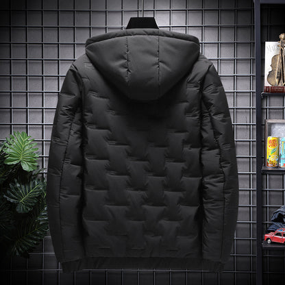 Men's Jacket Short Warm Hooded Cotton Jacket Men GO Buy