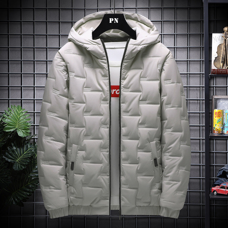 Men's Jacket Short Warm Hooded Cotton Jacket Men GO Buy