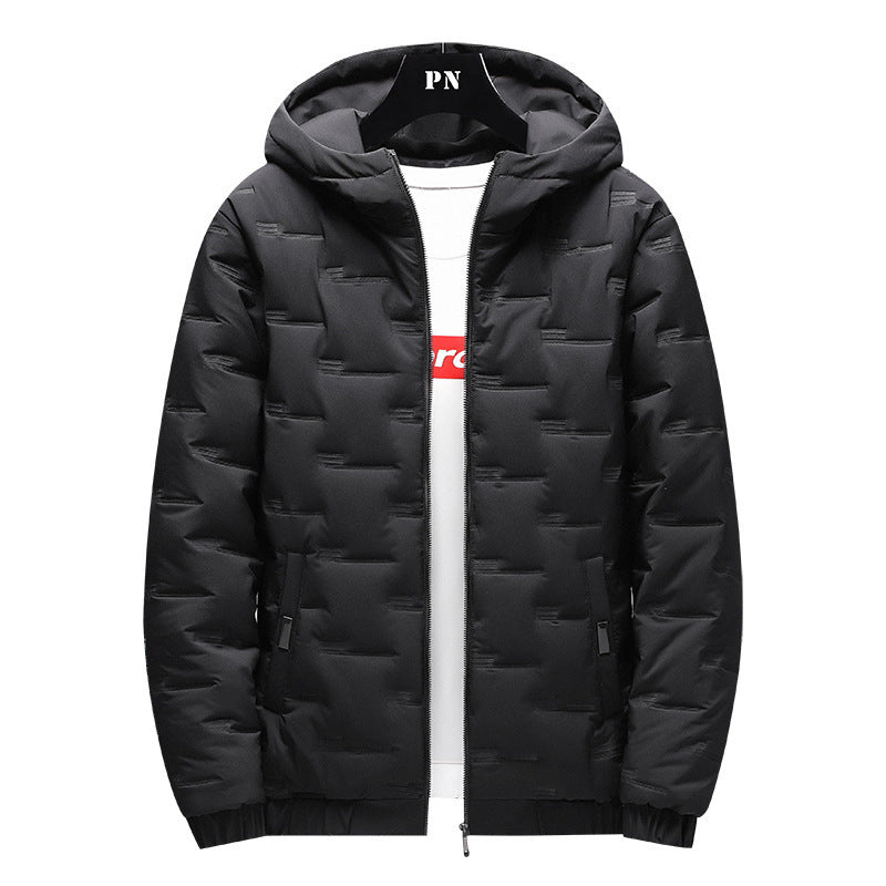 Men's Jacket Short Warm Hooded Cotton Jacket Men GO Buy