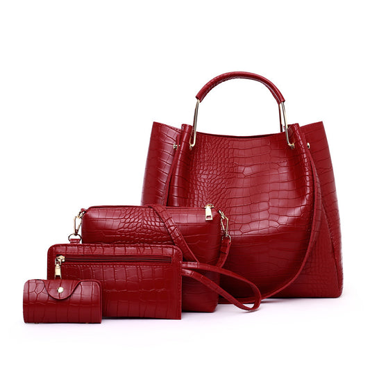 Picture-In-The-Mother Bag Four-Piece Pattern One-Shoulder Messenger Bag Handbag GO Buy