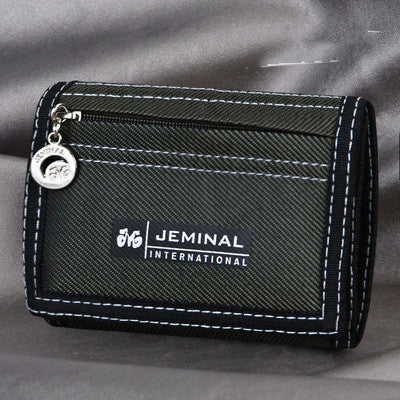 Men's Contrasting Color Casual Canvas 3 Fold Short Wallet GO Buy