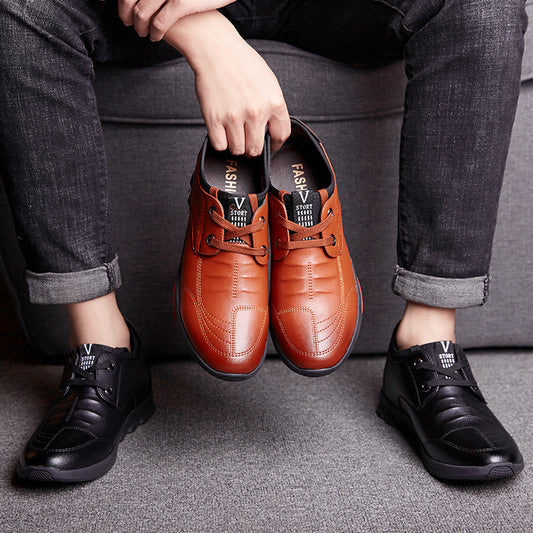 Men's Shoes New Casual Shoes Soft Leather Foot Men's Leather Shoes GO Buy