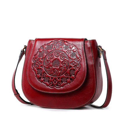 Retro Head Leather Shoulder Bag Slant Across Women's Bag Women's Leather GO Buy