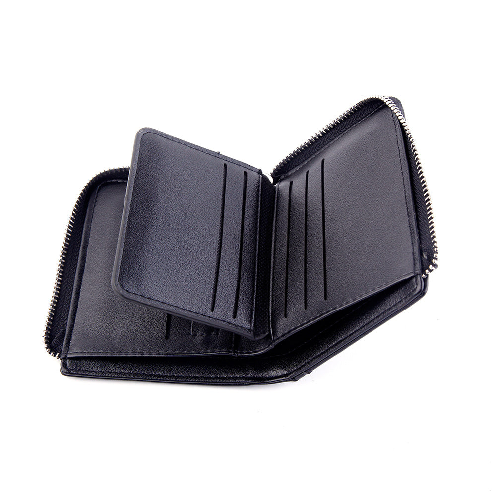 Men's Short Wallet Zipper Soft Leather GO Buy