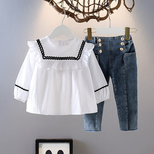 Girls Spring And Autumn Clothes Jeans Girls New Style GO buy