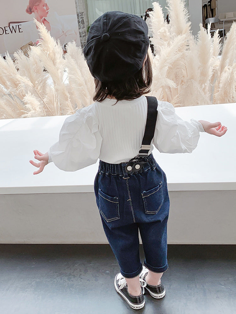 Autumn Shirt Fashion Denim Kids Two-piece Suit GO buy