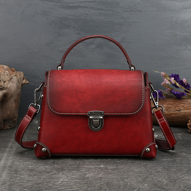 New Product Retro Leather Women's Bag Single-shoulder Diagonal Handbag GO Buy