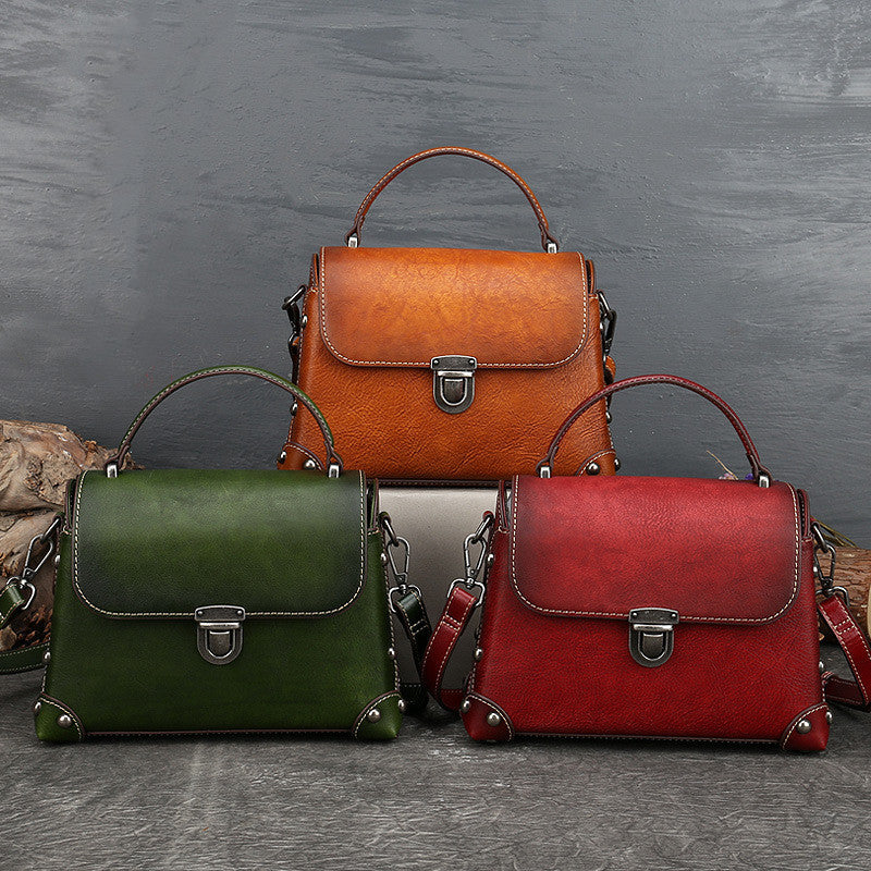 New Product Retro Leather Women's Bag Single-shoulder Diagonal Handbag GO Buy