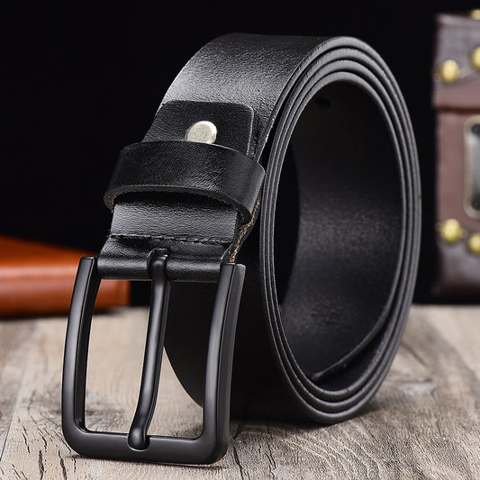 Black buckled leather belt GO Buy