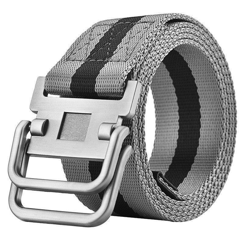 Men's Military Training Belt With Double Buckle Canvas GO Buy