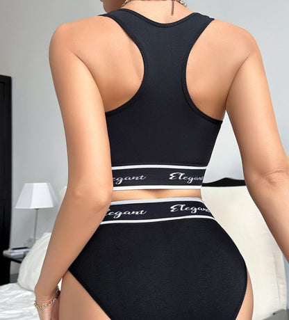 Cross-border Underwear Suit Push Up Breast Holding Top Support Full Cup Sport Letters Bra GO buy