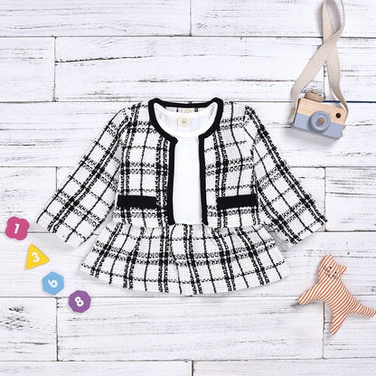 Long-sleeved Dresses Two-piece Children's Baby Small Incense Wind Suit GO buy