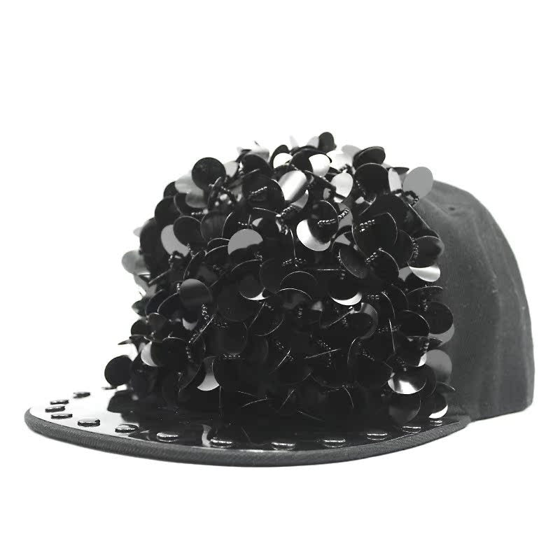 Men's Hip Hop Peaked Flower Sequins Flat-brimmed Baseball Cap Gobuy Fashion