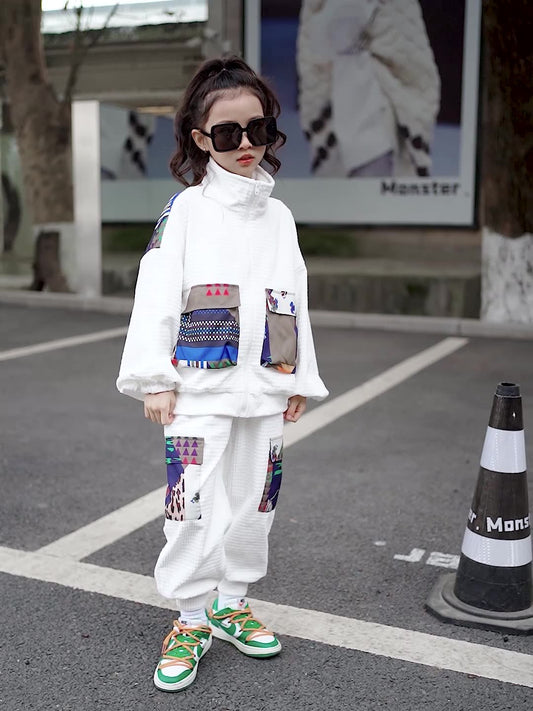 Girl Spring Casual Western Style Fashionable Two-piece Sports Suit GO buy