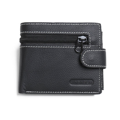 Men's leather wallet with zipper and buckle GO Buy