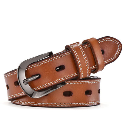 Vintage Hollow Pin Buckle Ladies Belt With Body Punching GO Buy