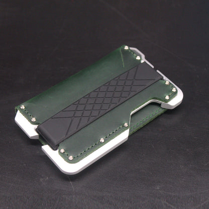 Leather Card Holder Anti-magnetic Metal Aluminum Alloy Wallet GO Buy