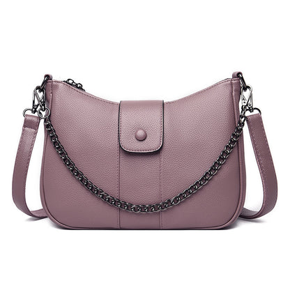 One-shoulder Diagonal Bag Lychee Pattern Soft Leather GO Buy