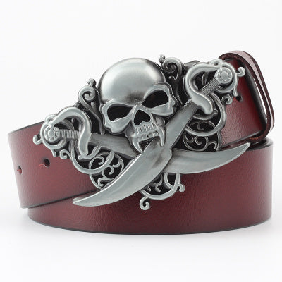 Ghost Head Series Big Strap Casual Taro Decorative Belt Leather GO Buy