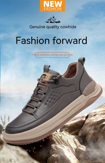 Autumn New Men's Leather Breathable Soft Sole Sneakers GO Buy