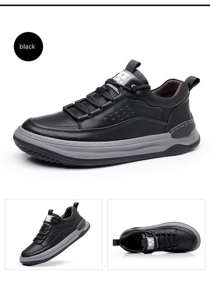 Autumn New Men's Leather Breathable Soft Sole Sneakers GO Buy