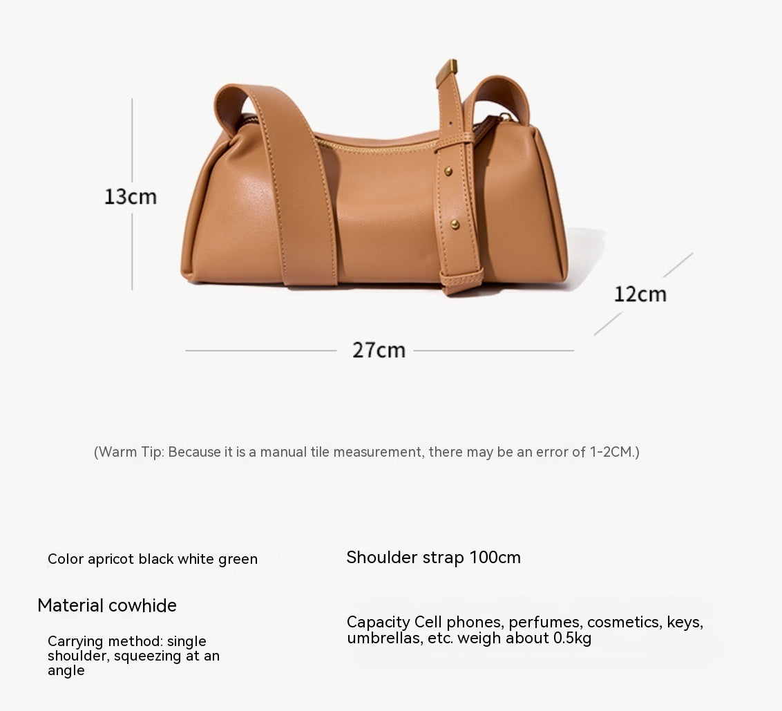 Women's High-grade Cowhide Baguette Underarm Bag GO Buy