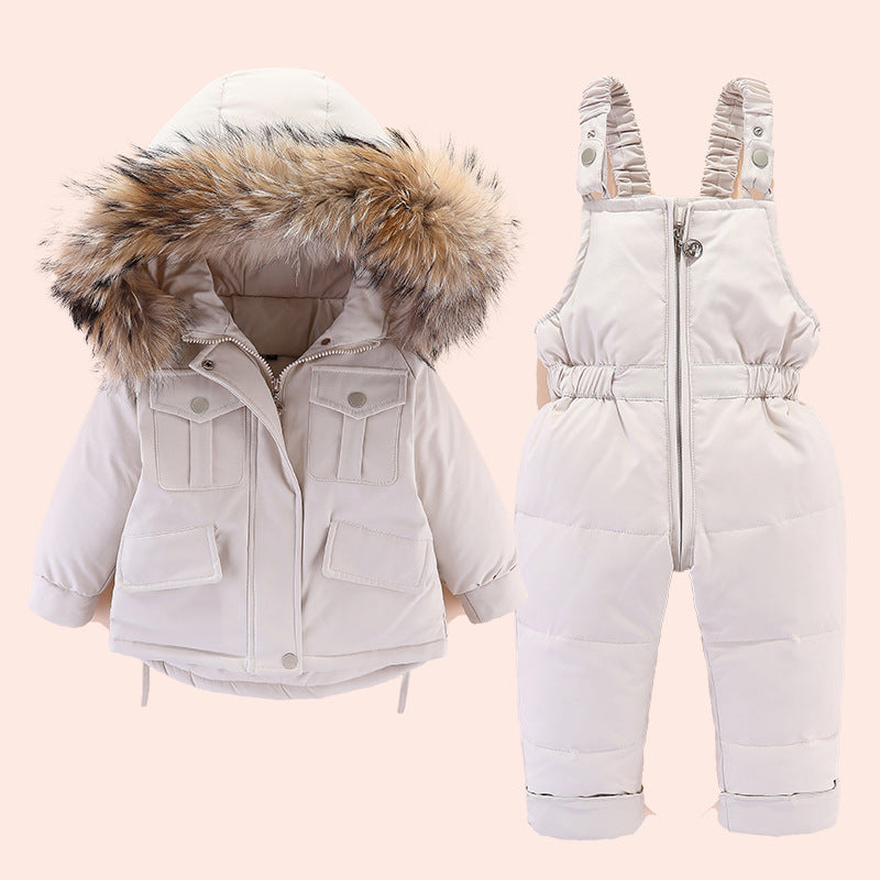 Boys and girls winter down jacket suits GO buy