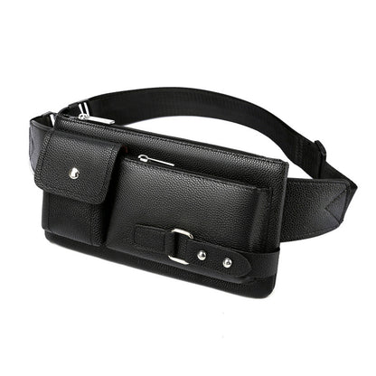 Men's Belt Bag Classic Solid Color PU Leather Waist Bag Outdoor Leisure Travel Fanny Pack Purse GO Buy